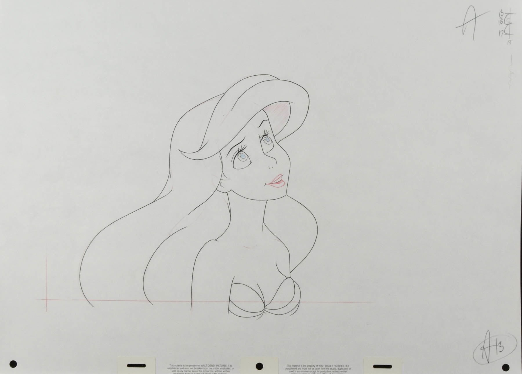 Little Mermaid Ariel Production Drawing
